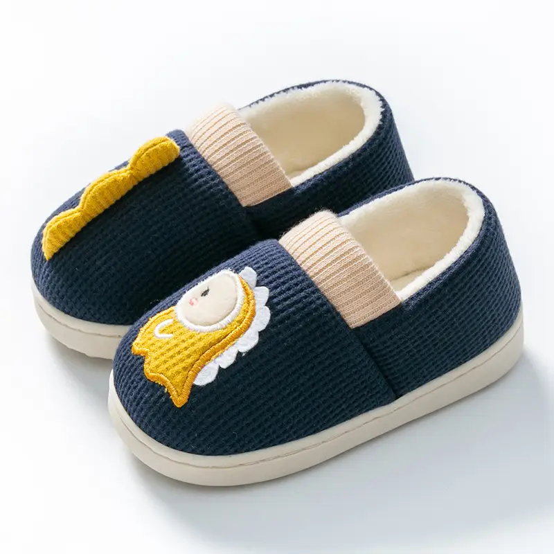 Children's cotton slippers winter girls' home indoor cute closed toe cotton slippers boys' non-slip warm parent-child baby