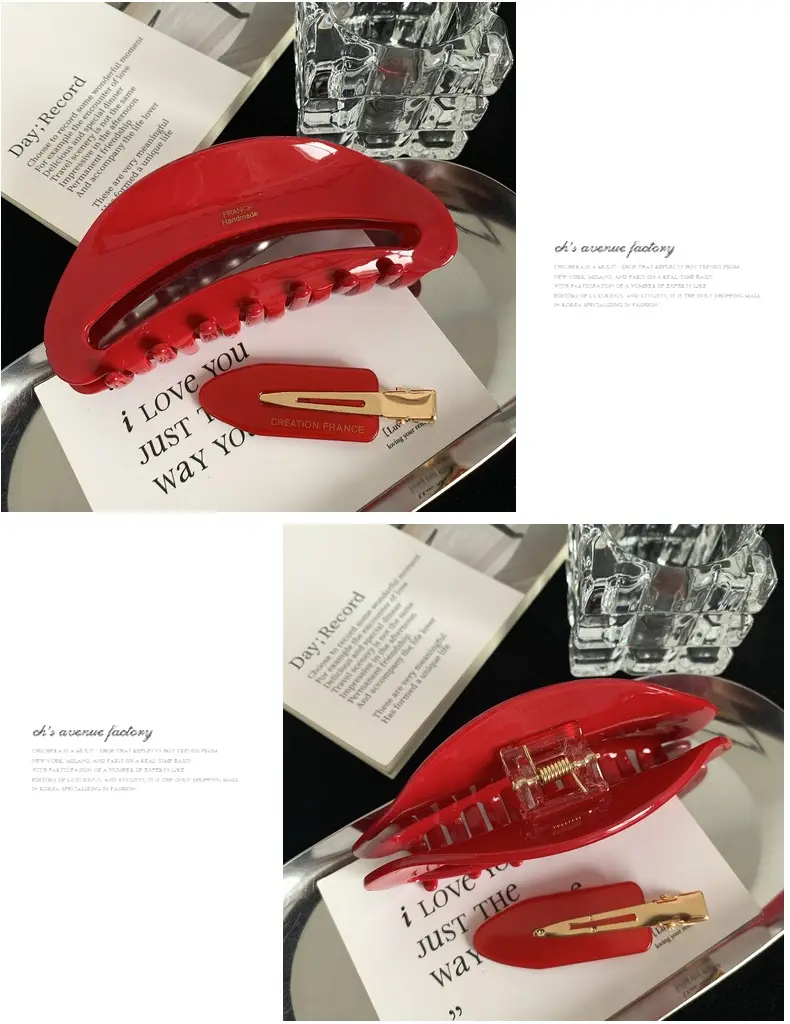 Red Series Glossy Hair Clips for Women — feature 10