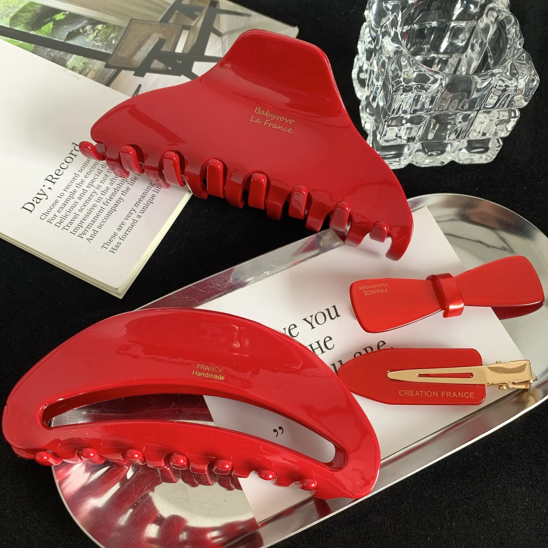Red Series Glossy Hair Clips for Women — feature 17