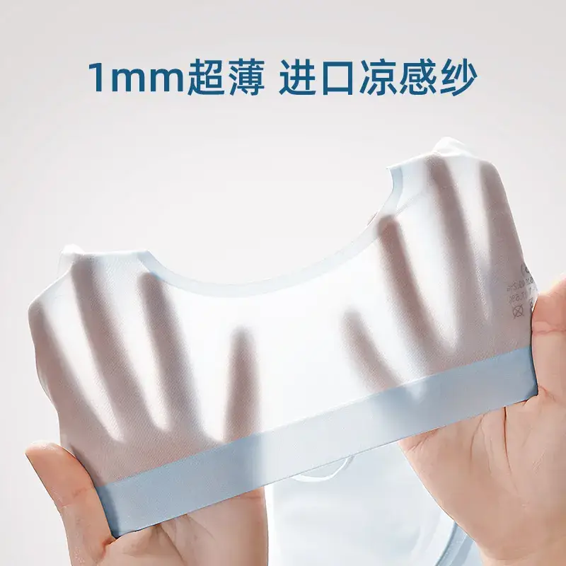 Ultra-thin Ice Silk Non-Rimless Bra Women Large Chest Small
