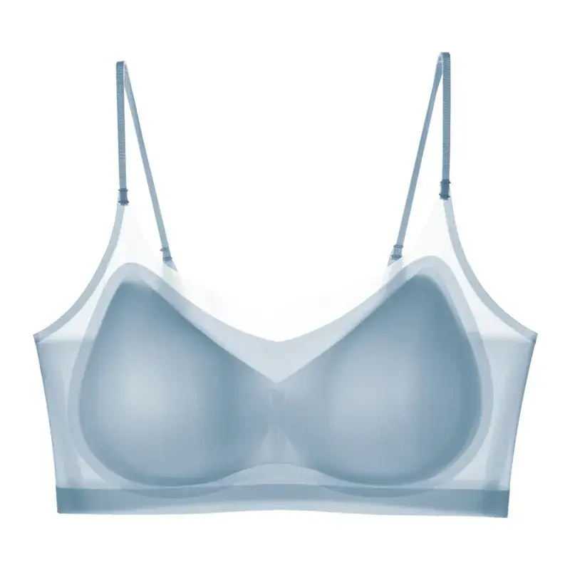 Ultra-thin Ice Silk Non-Rimless Bra Women Large Chest Small