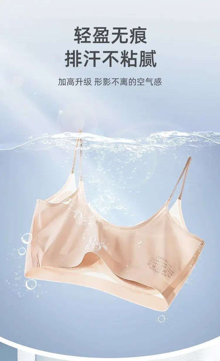 Ultra-thin Ice Silk Non-Rimless Bra Women Large Chest Small — feature 8