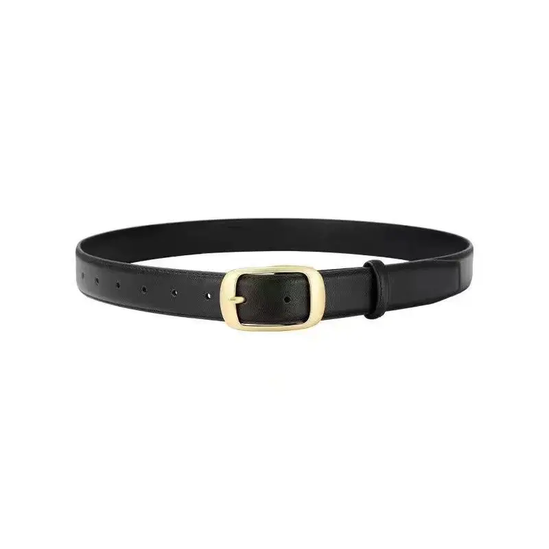 Women's White Leather Belt with Pin Buckle - Image 9