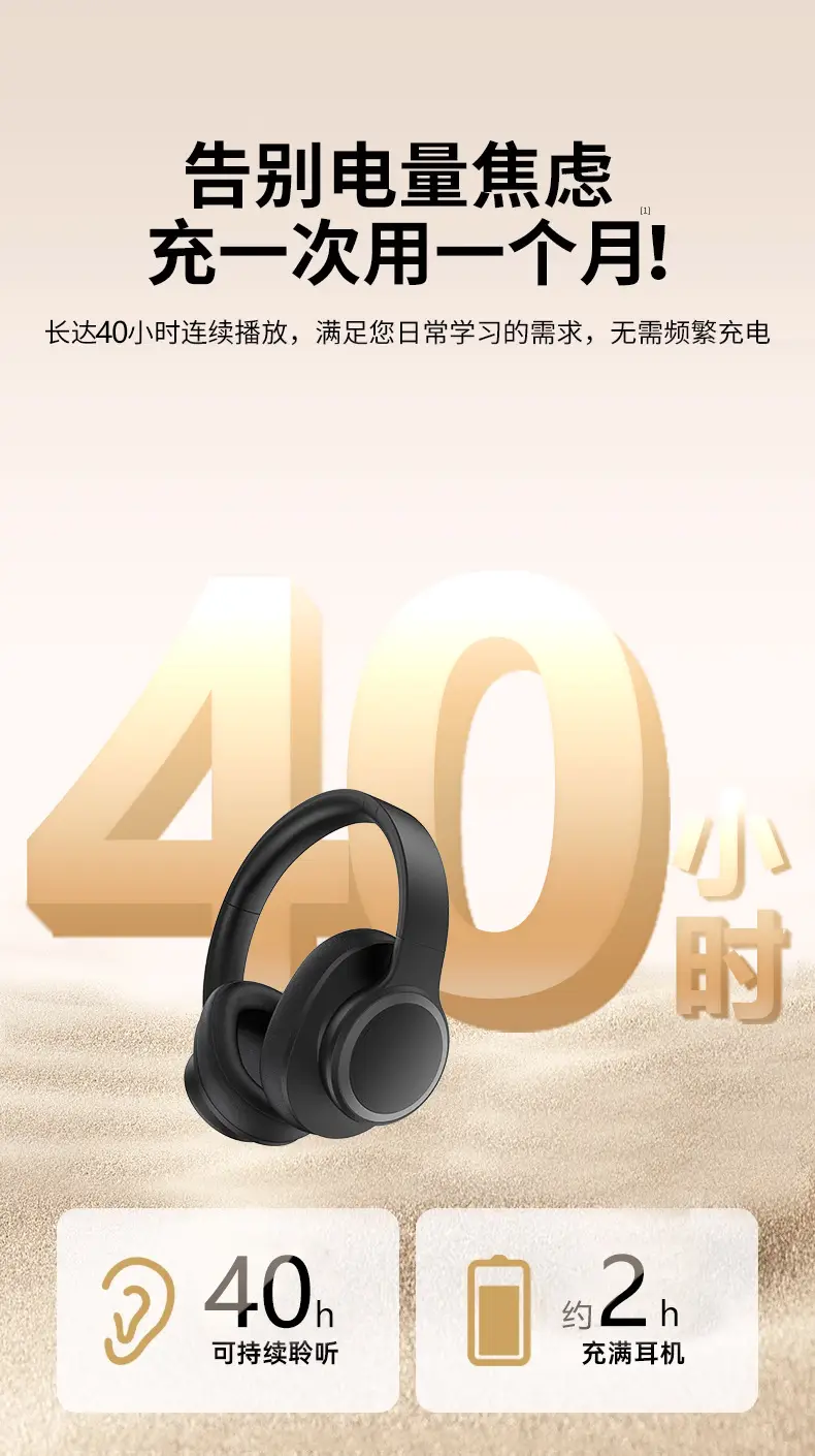 Wireless Bluetooth 5.4 Headset with Active Noise Cancellation β feature 9