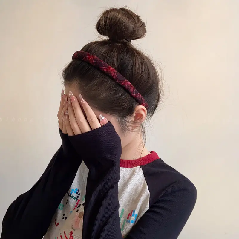 Women Plaid Hair Bands for Stylish Outings