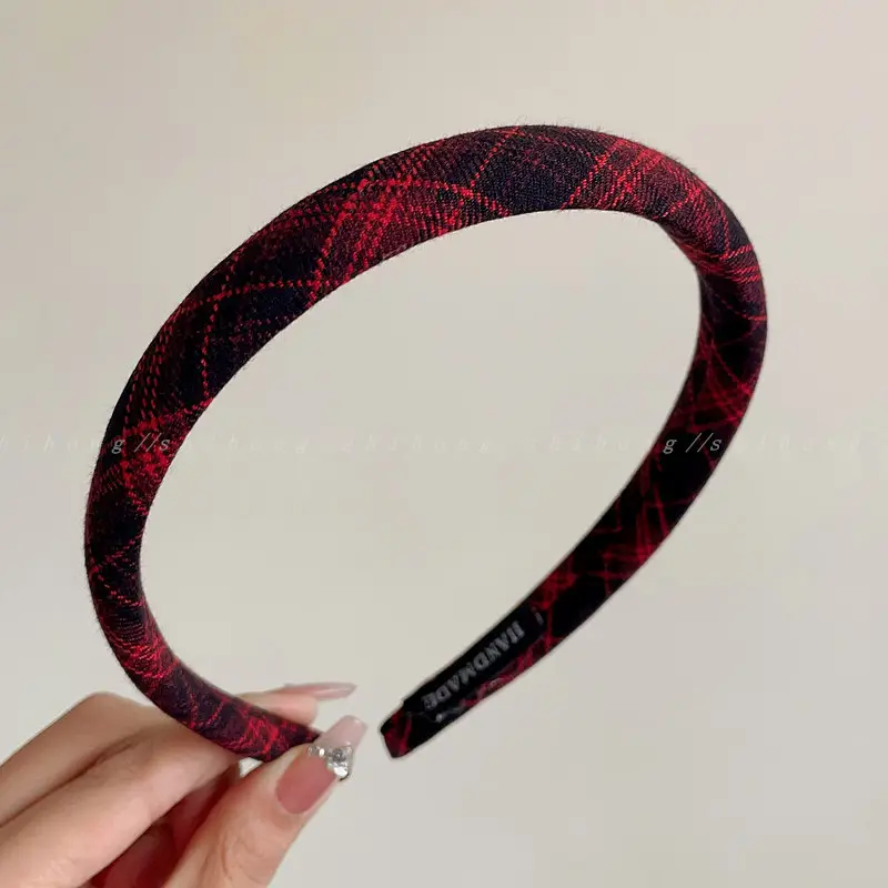 Women Plaid Hair Bands for Stylish Outings