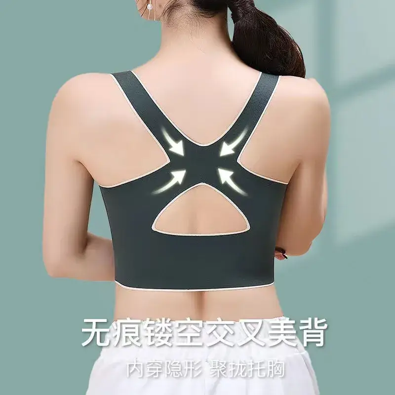 Wire-Free Cross Band Sports Bra for Large Busts
