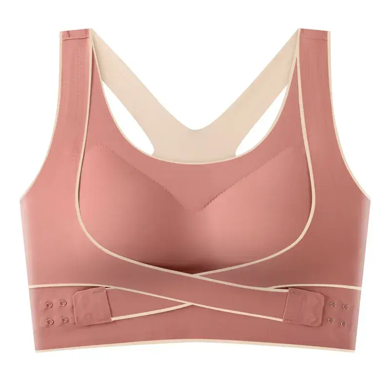 Wire-Free Cross Band Sports Bra for Large Busts