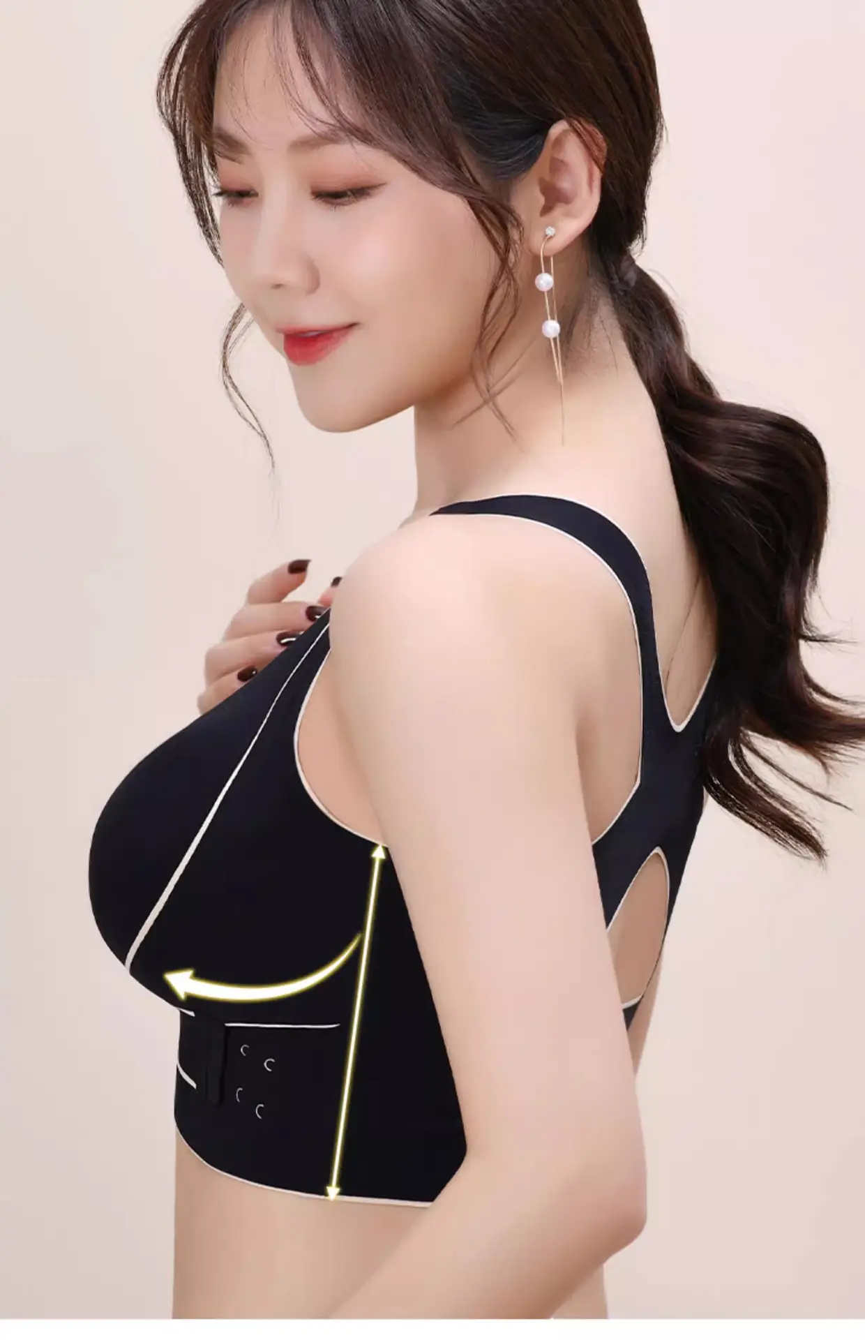 Wire-Free Cross Band Sports Bra for Large Busts — feature 17