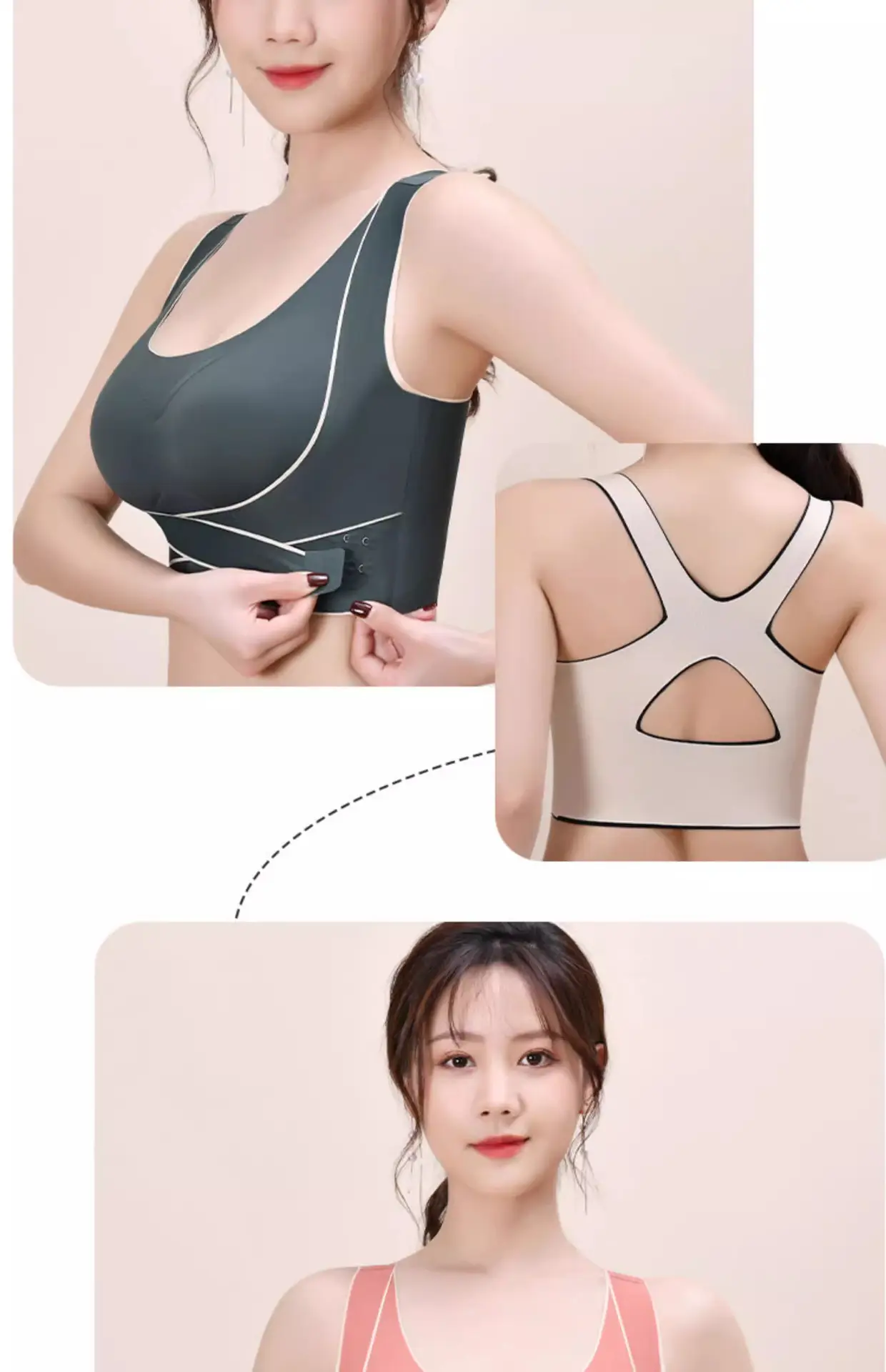 Wire-Free Cross Band Sports Bra for Large Busts — feature 39