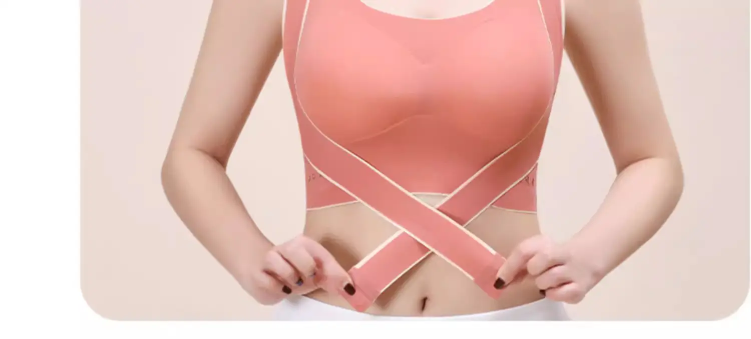 Wire-Free Cross Band Sports Bra for Large Busts — feature 40