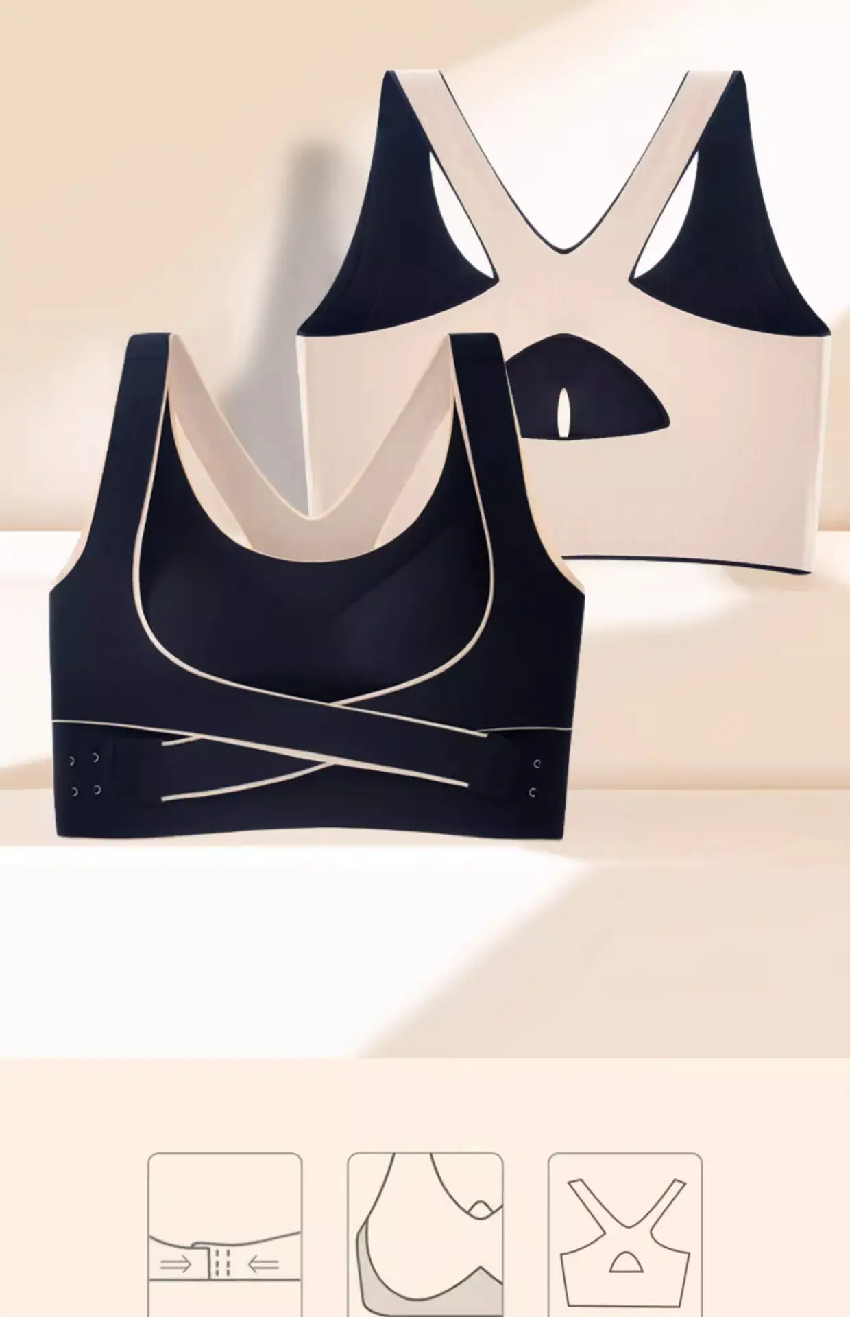 Wire-Free Cross Band Sports Bra for Large Busts — feature 5
