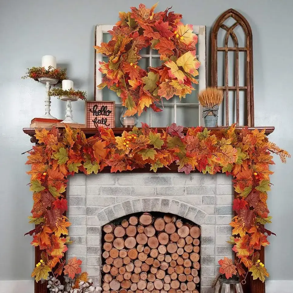 5.7 Ft Autumn Maple Leaf Vine Decor for Home & Parties - Image 20