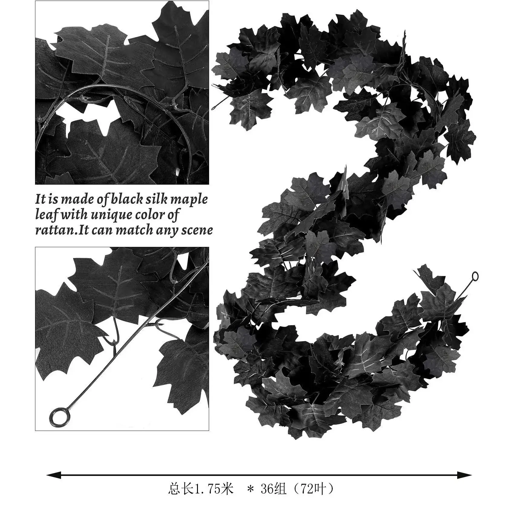 5.7 Ft Autumn Maple Leaf Vine Decor for Home & Parties - Image 11