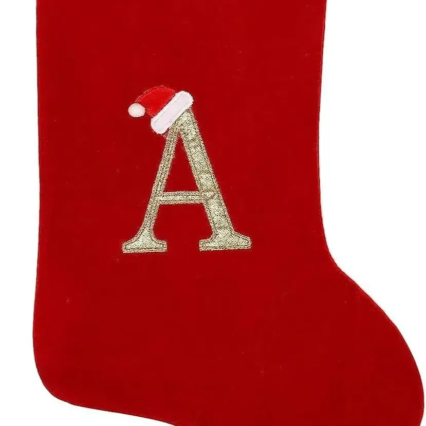 Red Velvet Christmas Socks with LOVE Embroidery - Image 31