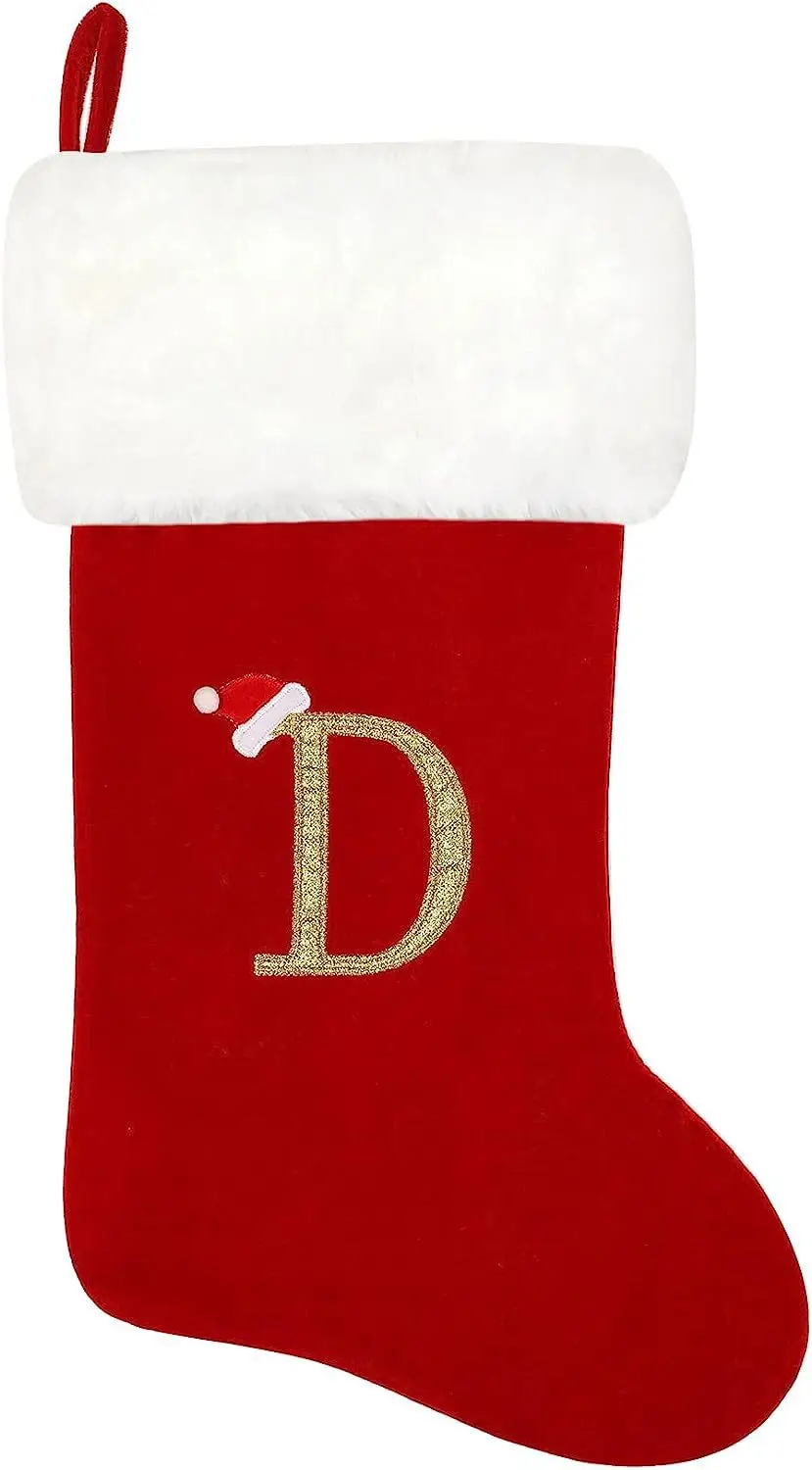 Red Velvet Christmas Socks with LOVE Embroidery — feature 10