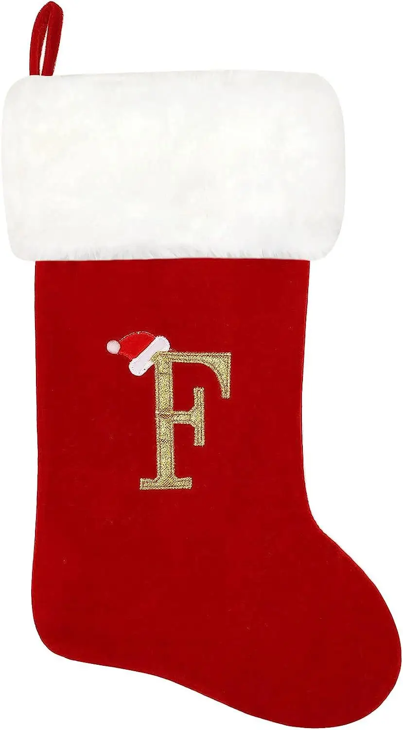 Red Velvet Christmas Socks with LOVE Embroidery — feature 12