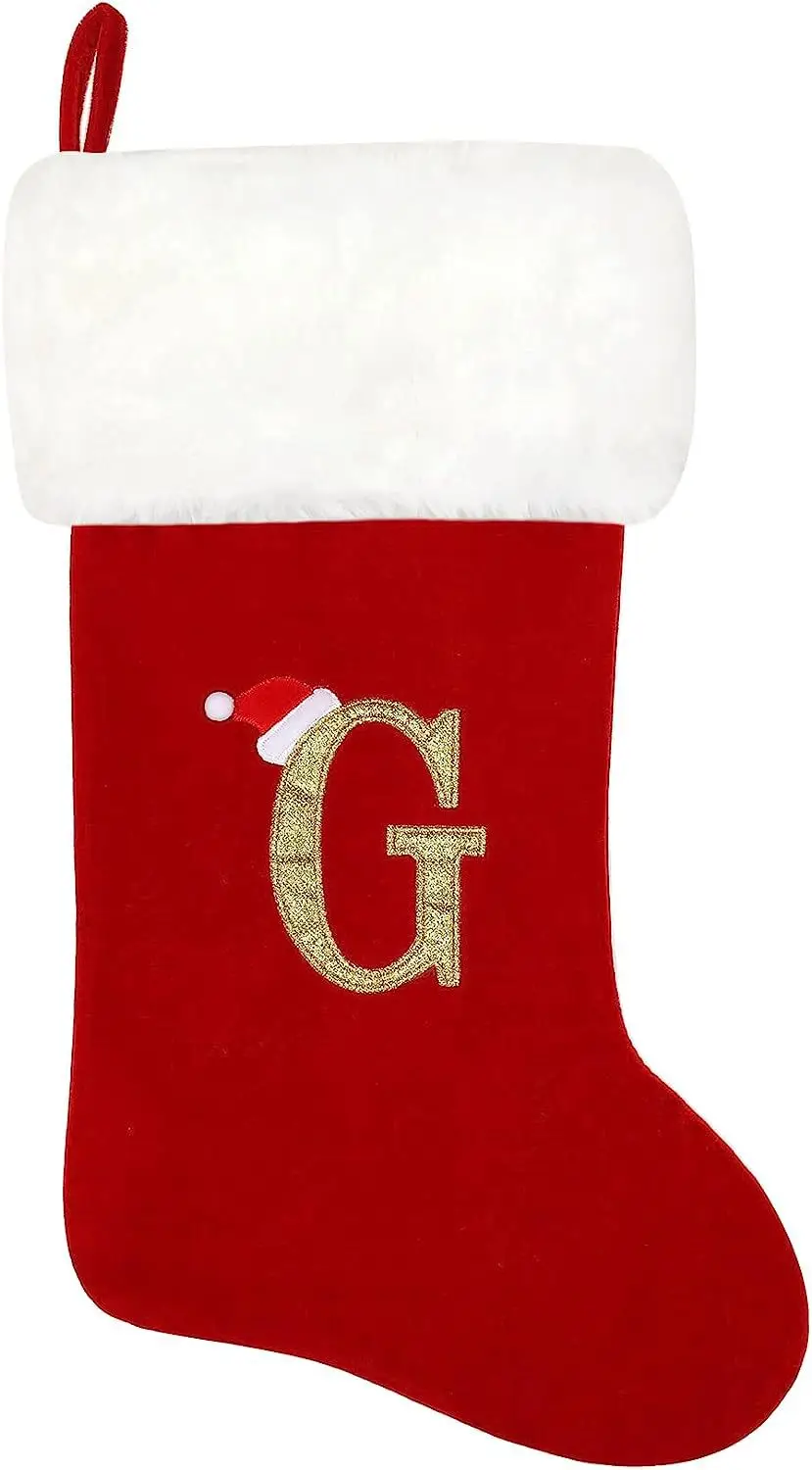 Red Velvet Christmas Socks with LOVE Embroidery — feature 13