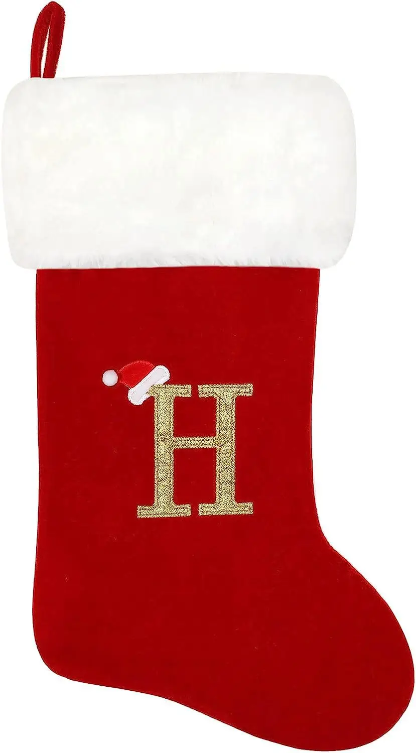 Red Velvet Christmas Socks with LOVE Embroidery — feature 14