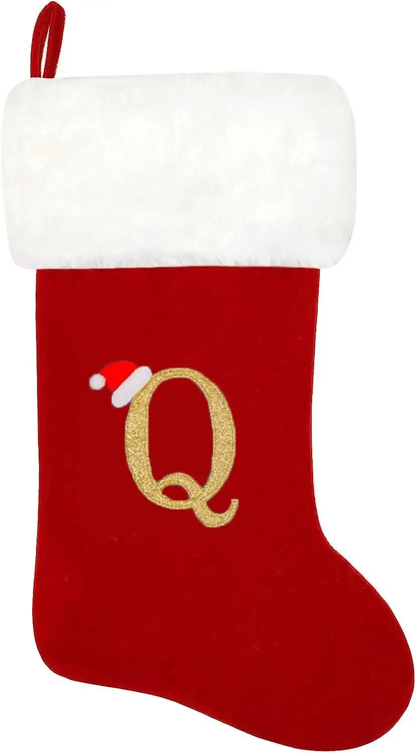 Red Velvet Christmas Socks with LOVE Embroidery — feature 23