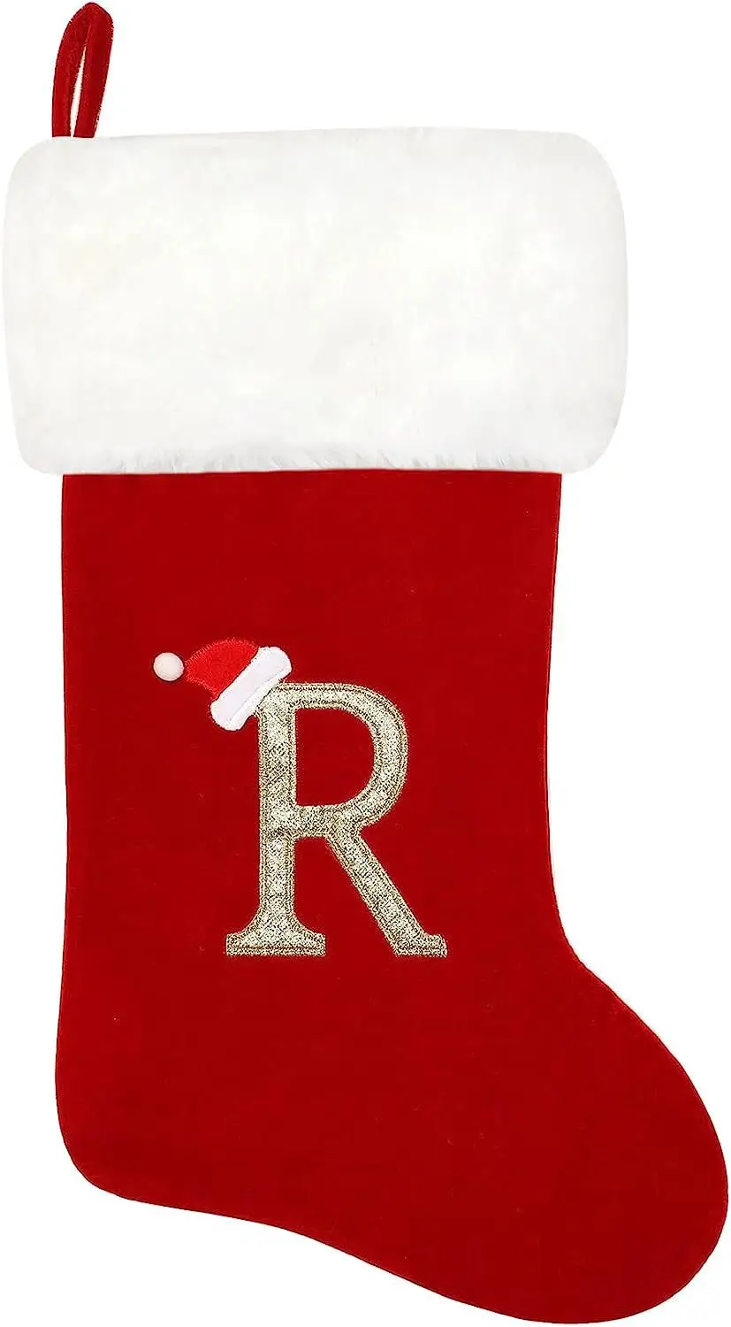 Red Velvet Christmas Socks with LOVE Embroidery — feature 24