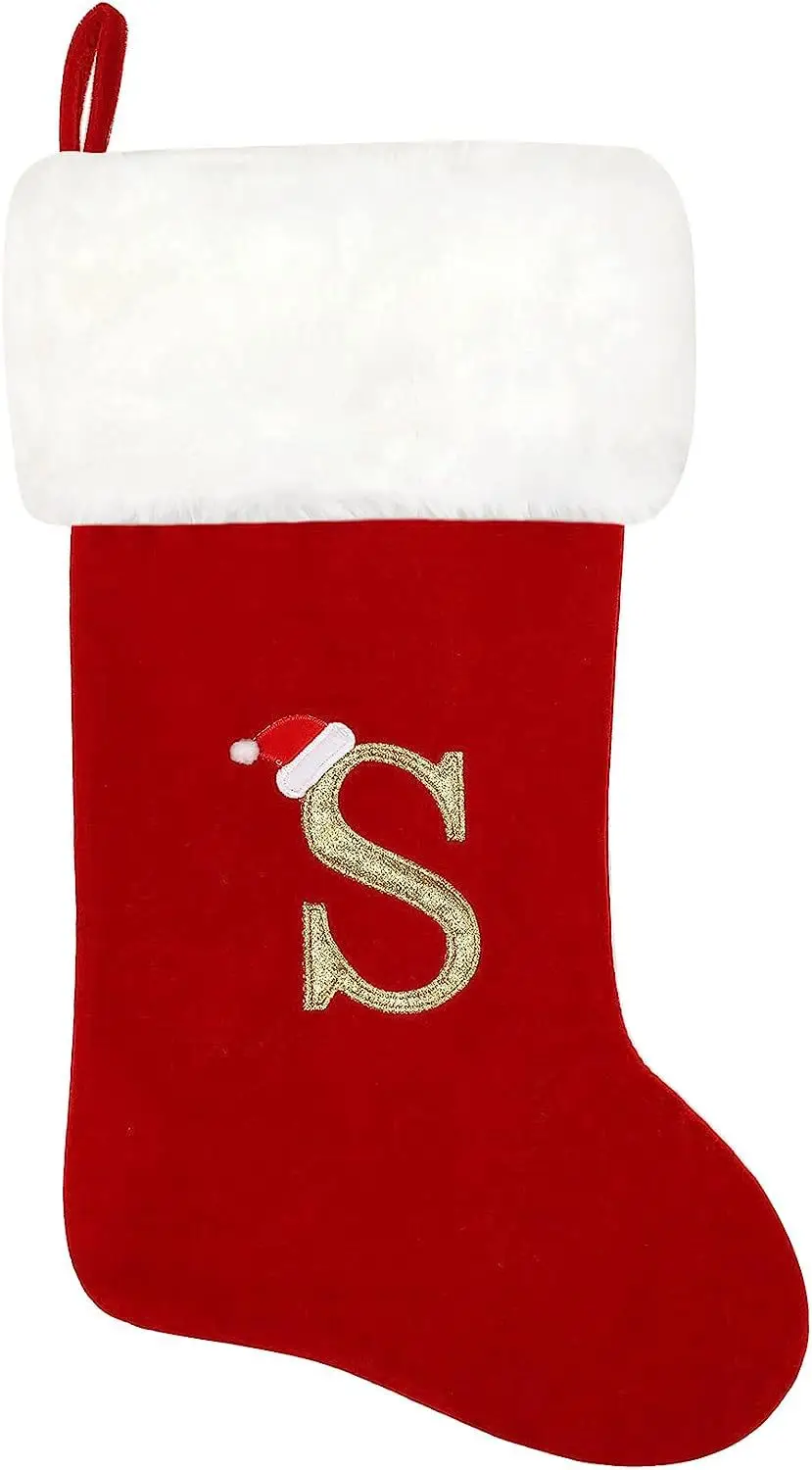 Red Velvet Christmas Socks with LOVE Embroidery — feature 26