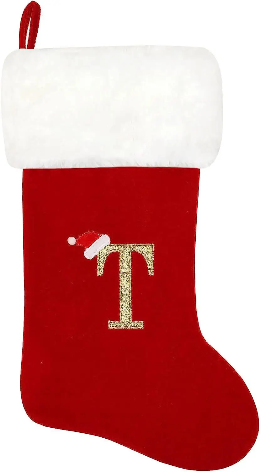 Red Velvet Christmas Socks with LOVE Embroidery — feature 27