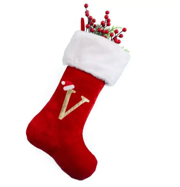 Red Velvet Christmas Socks with LOVE Embroidery — feature 29