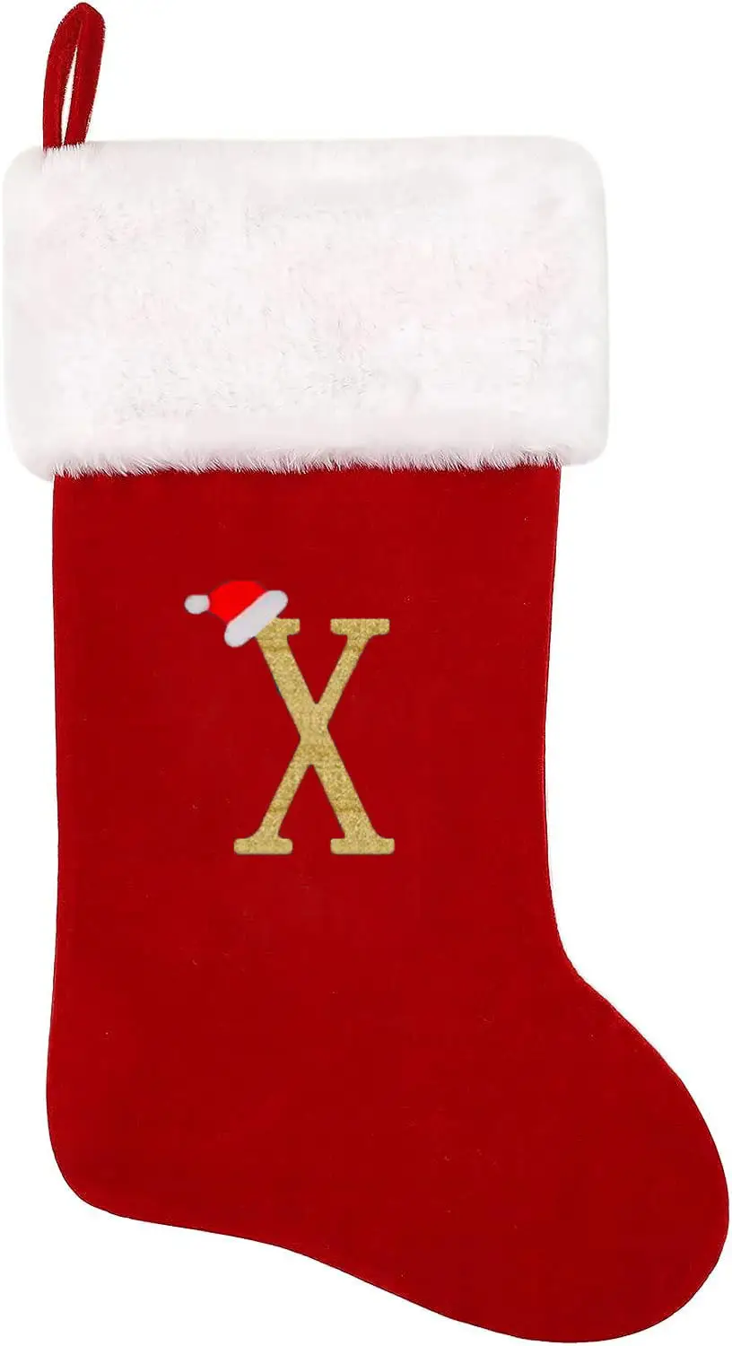 Red Velvet Christmas Socks with LOVE Embroidery — feature 31