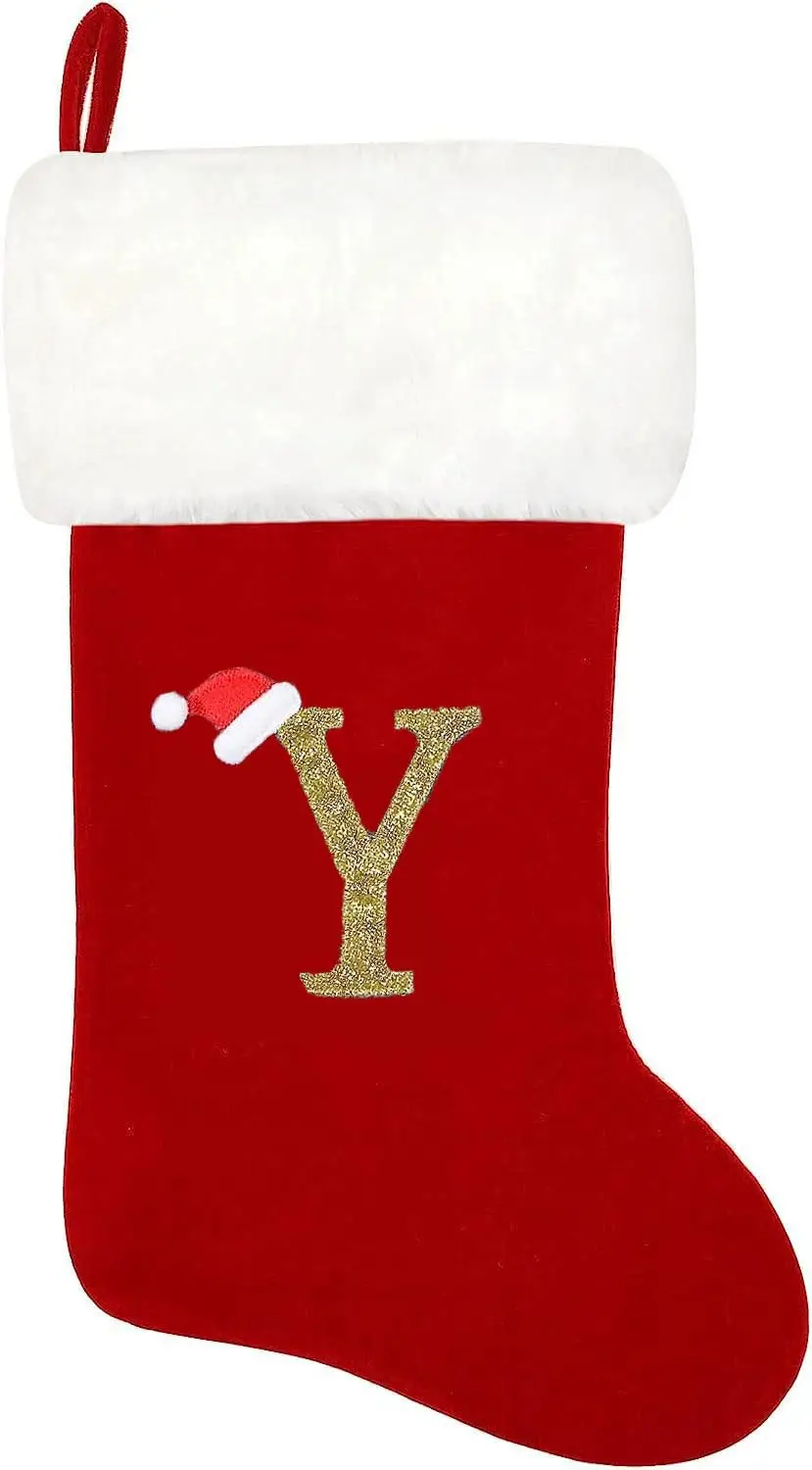 Red Velvet Christmas Socks with LOVE Embroidery — feature 32