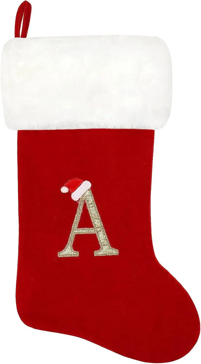 Red Velvet Christmas Socks with LOVE Embroidery — feature 6