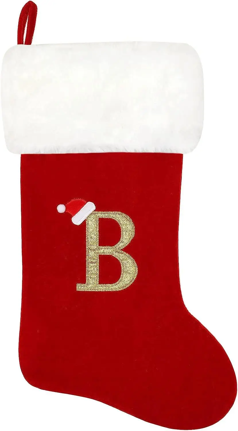 Red Velvet Christmas Socks with LOVE Embroidery — feature 8
