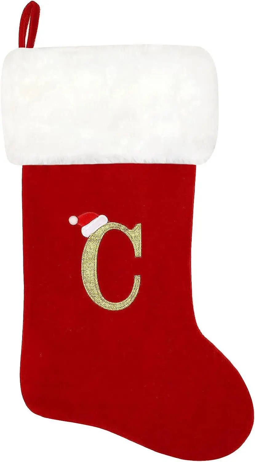 Red Velvet Christmas Socks with LOVE Embroidery — feature 9