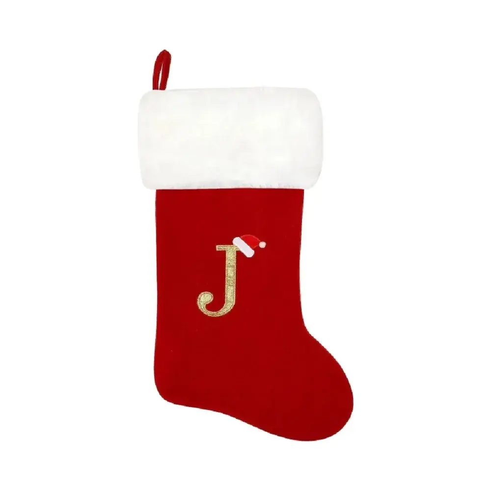 Red Velvet Christmas Socks with LOVE Embroidery - Image 11