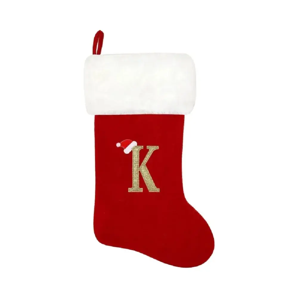 Red Velvet Christmas Socks with LOVE Embroidery - Image 12