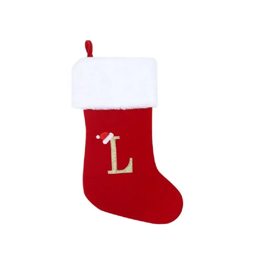 Red Velvet Christmas Socks with LOVE Embroidery - Image 13