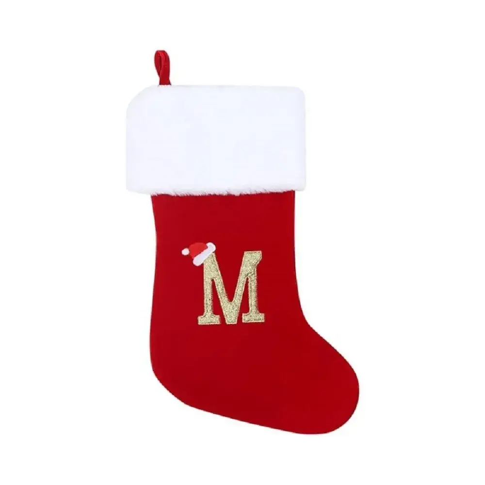 Red Velvet Christmas Socks with LOVE Embroidery - Image 14