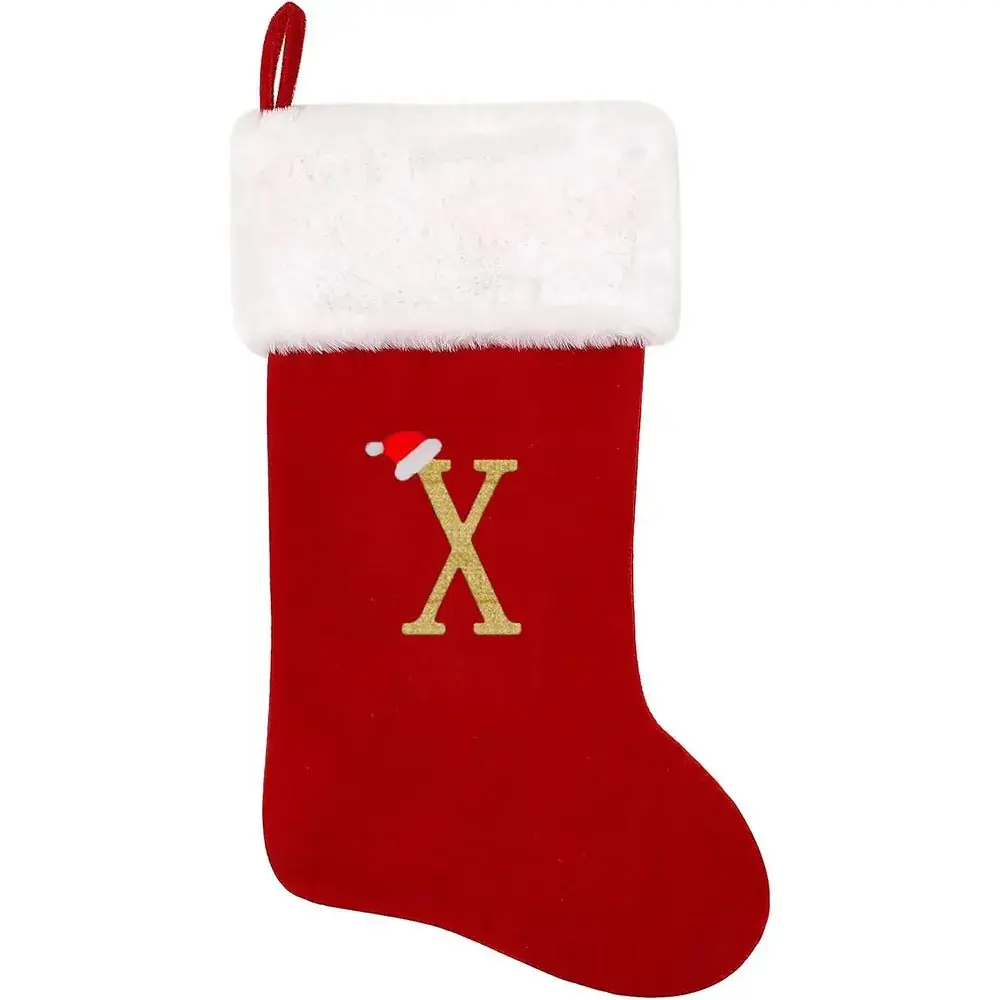 Red Velvet Christmas Socks with LOVE Embroidery - Image 25