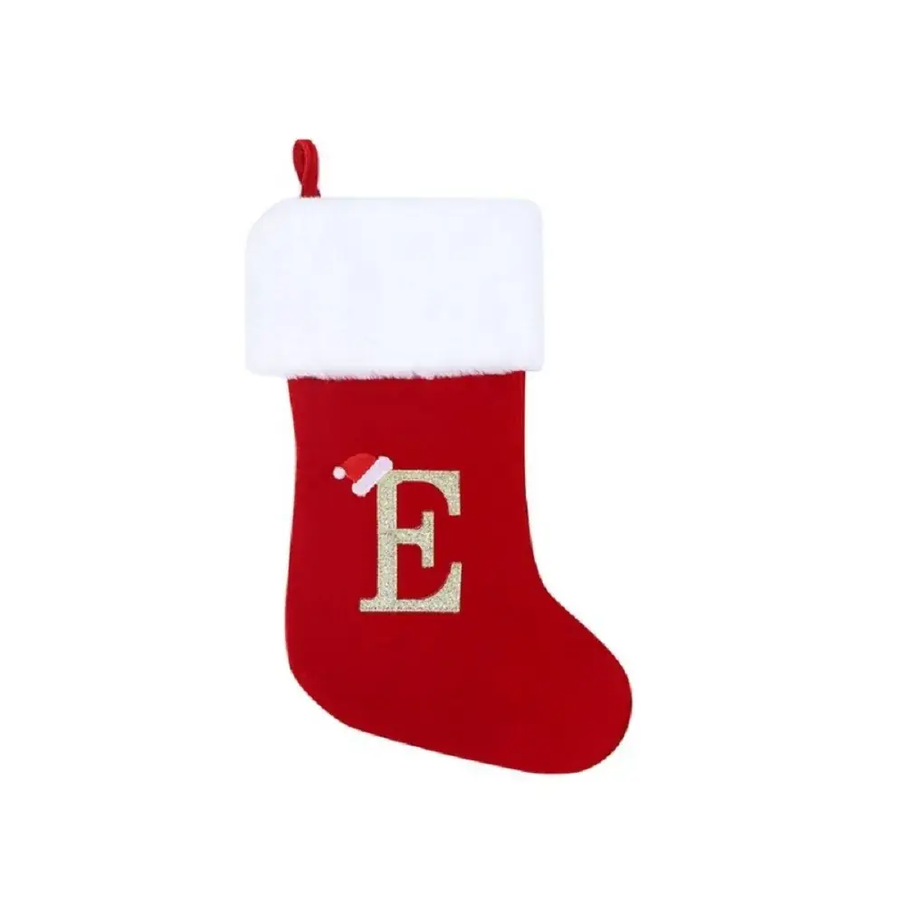 Red Velvet Christmas Socks with LOVE Embroidery - Image 6