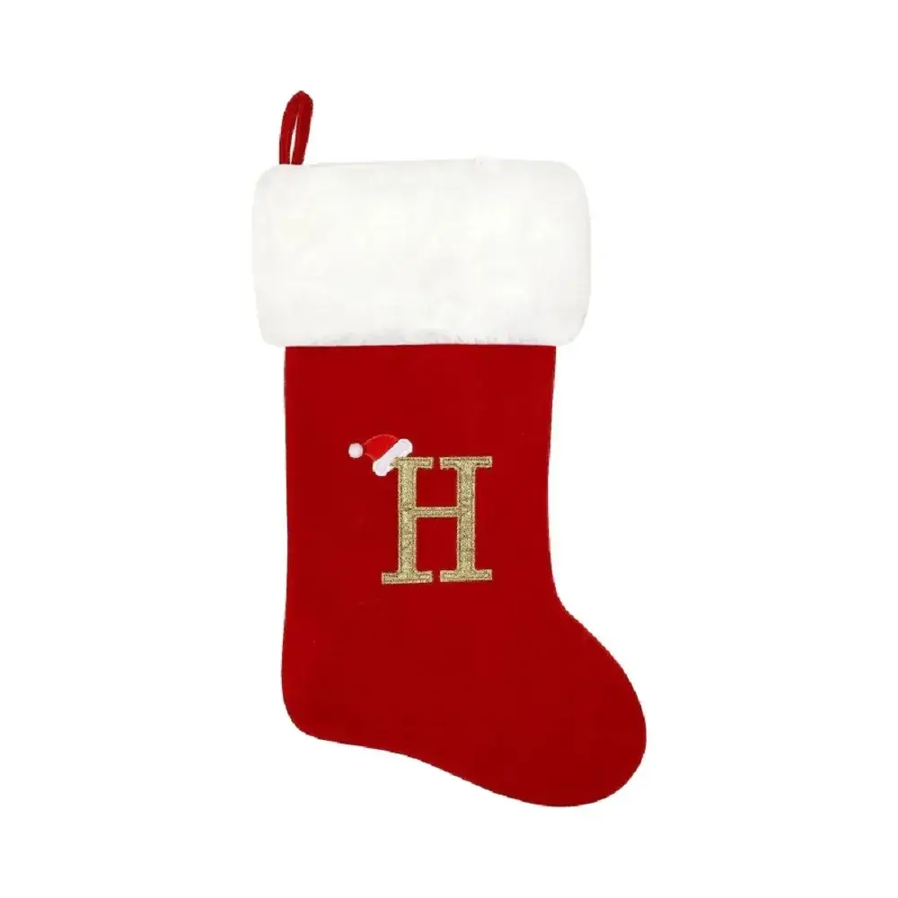 Red Velvet Christmas Socks with LOVE Embroidery - Image 9