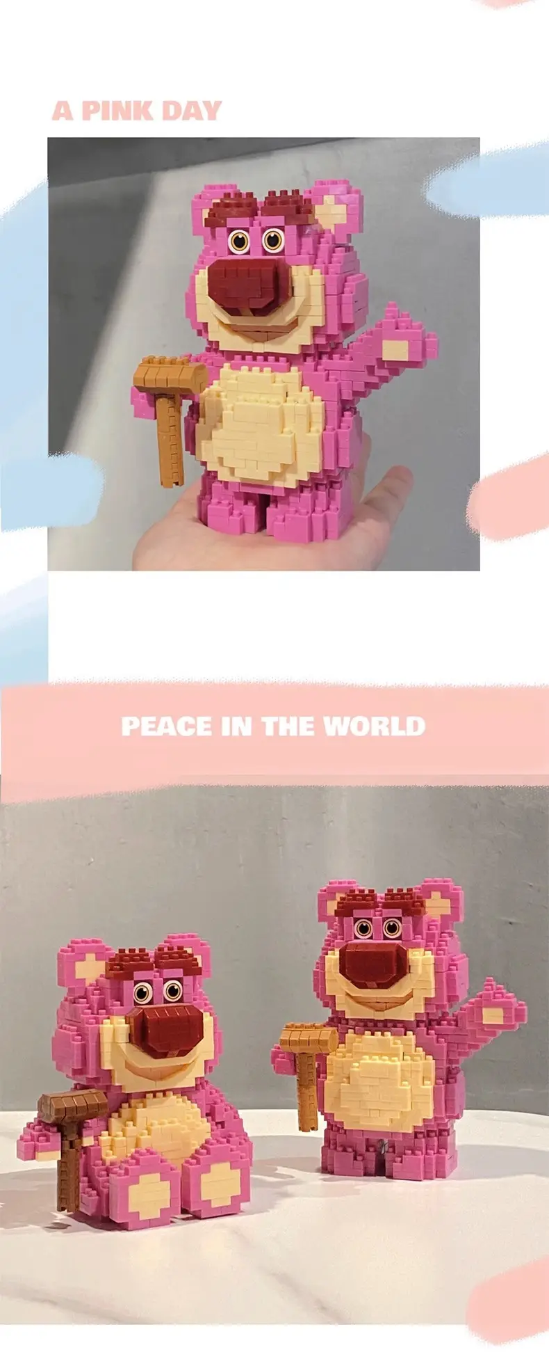 Micro Particle Strawberry Bear Doll 17x8x11cm — feature 5