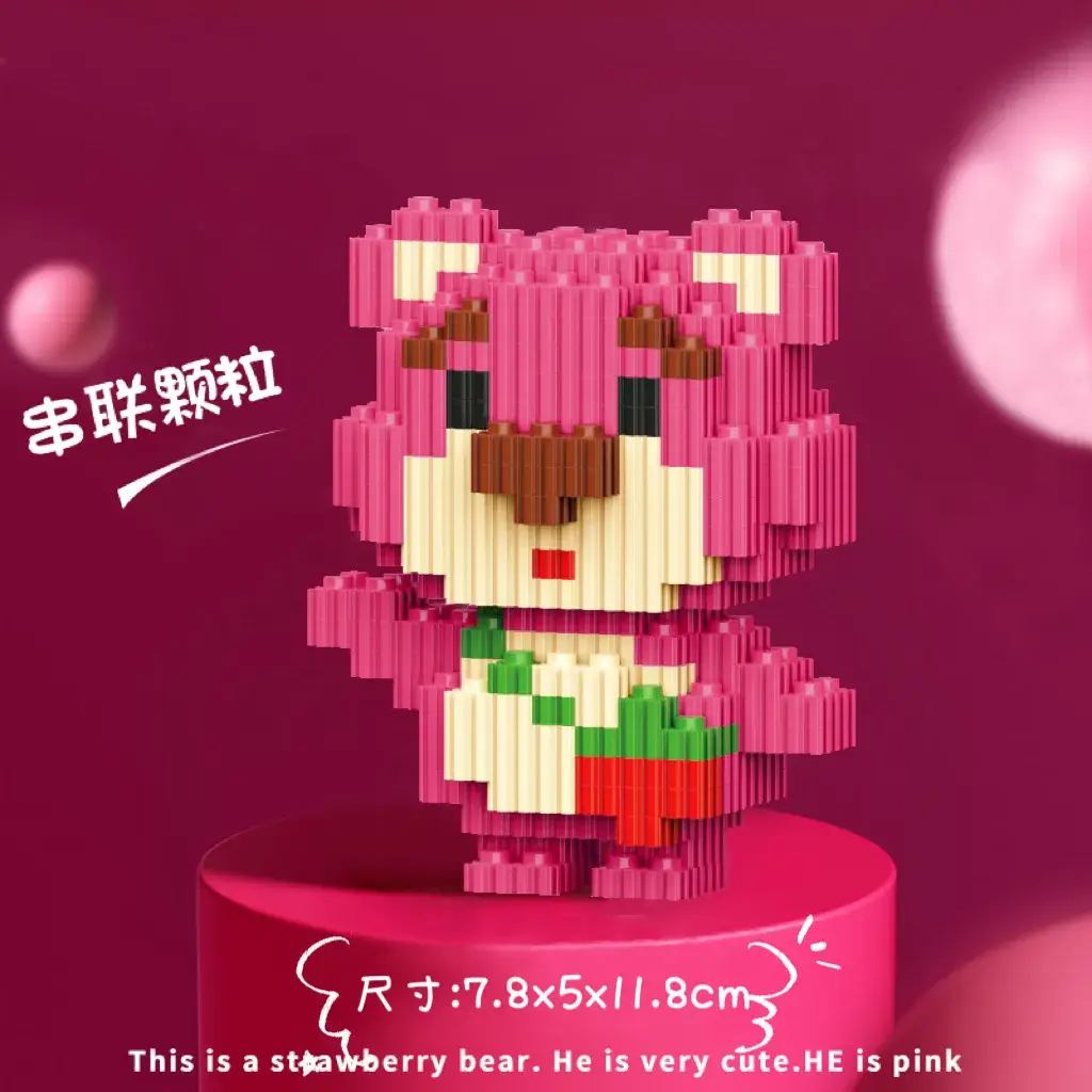Micro Particle Strawberry Bear Doll 17x8x11cm - Image 4