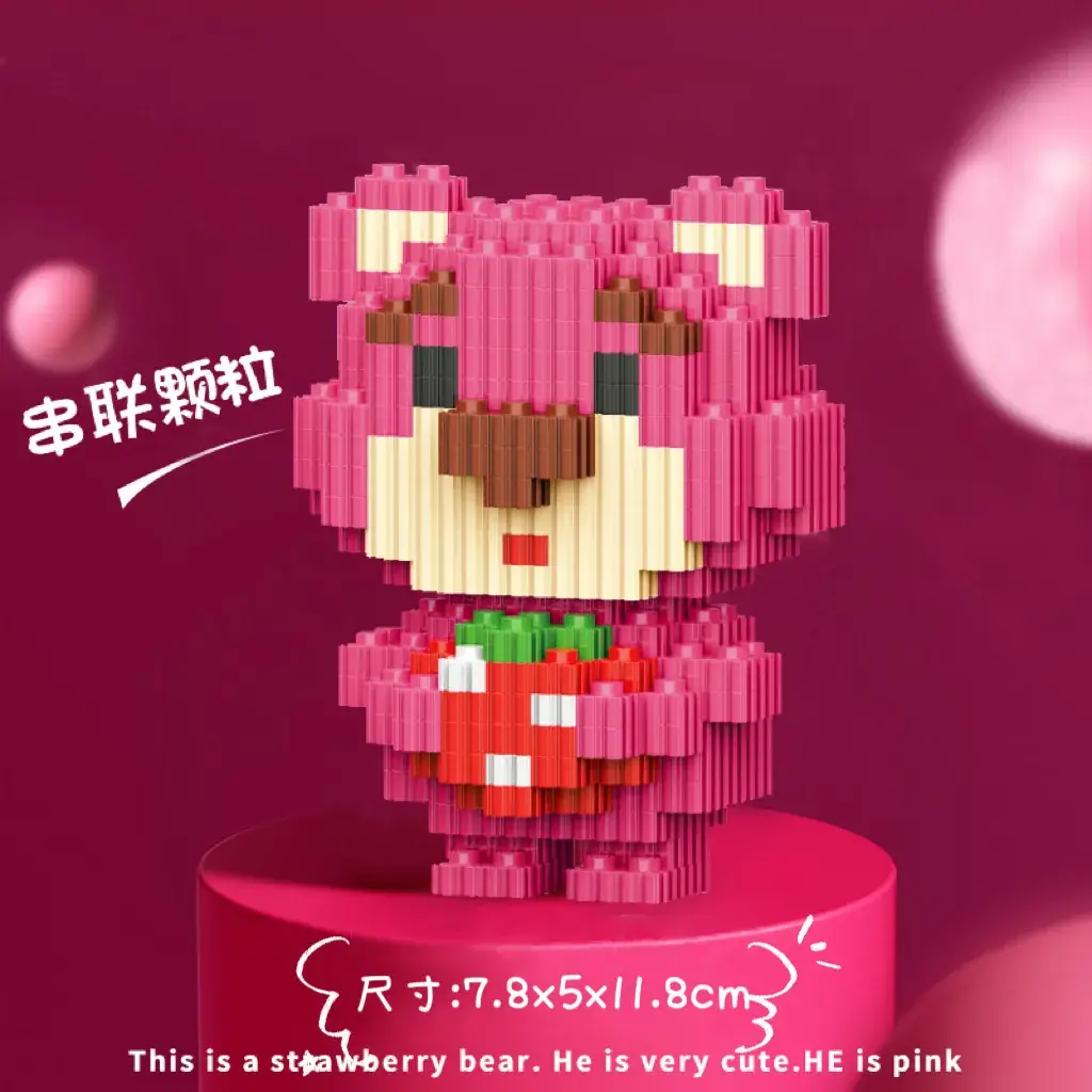 Micro Particle Strawberry Bear Doll 17x8x11cm - Image 5