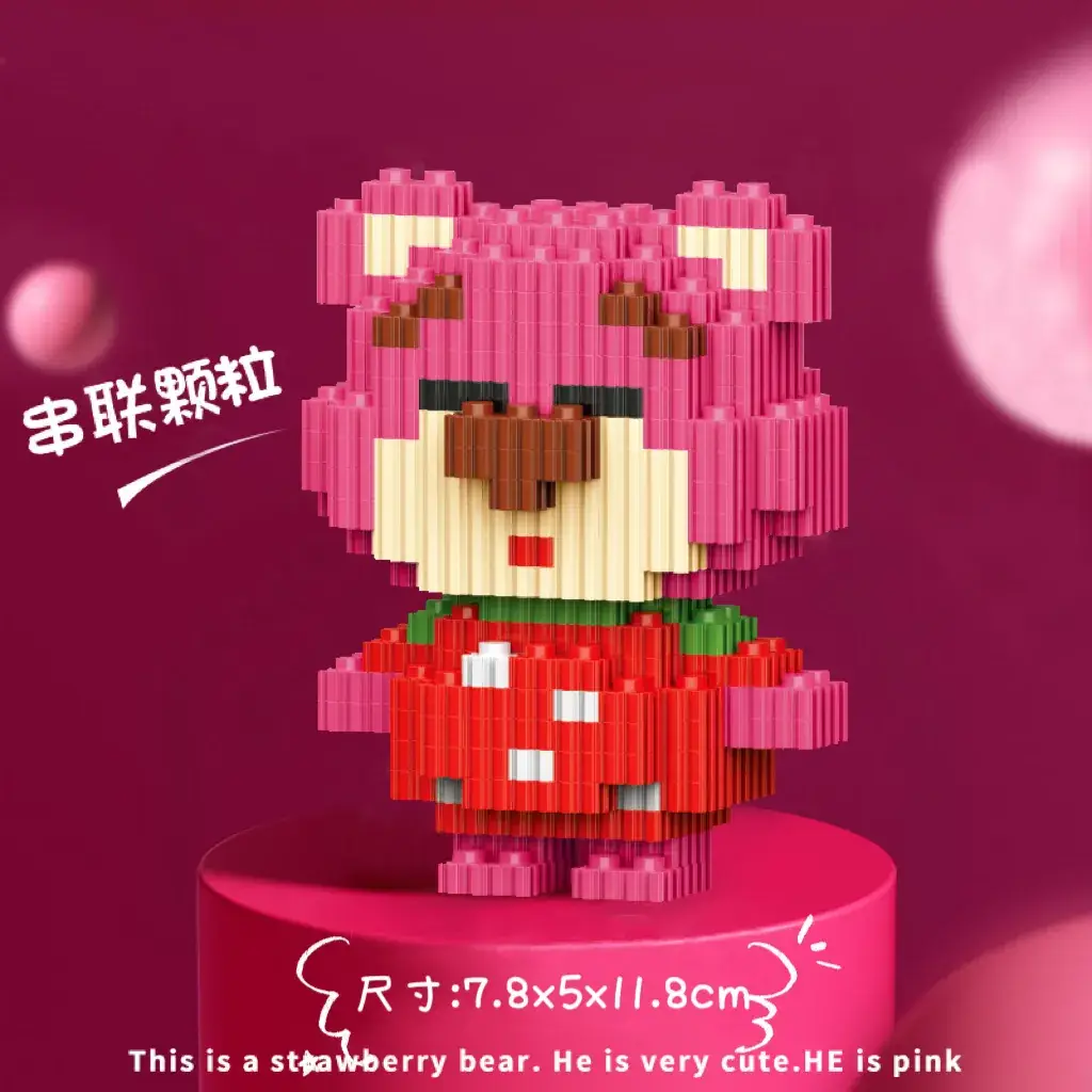 Micro Particle Strawberry Bear Doll 17x8x11cm - Image 6