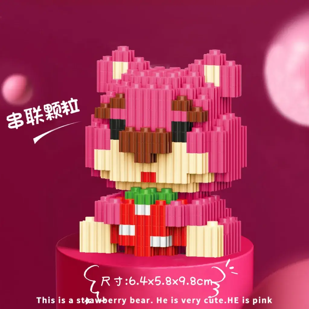 Micro Particle Strawberry Bear Doll 17x8x11cm - Image 7