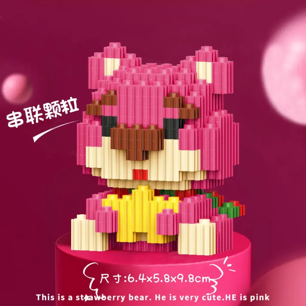 Micro Particle Strawberry Bear Doll 17x8x11cm - Image 8
