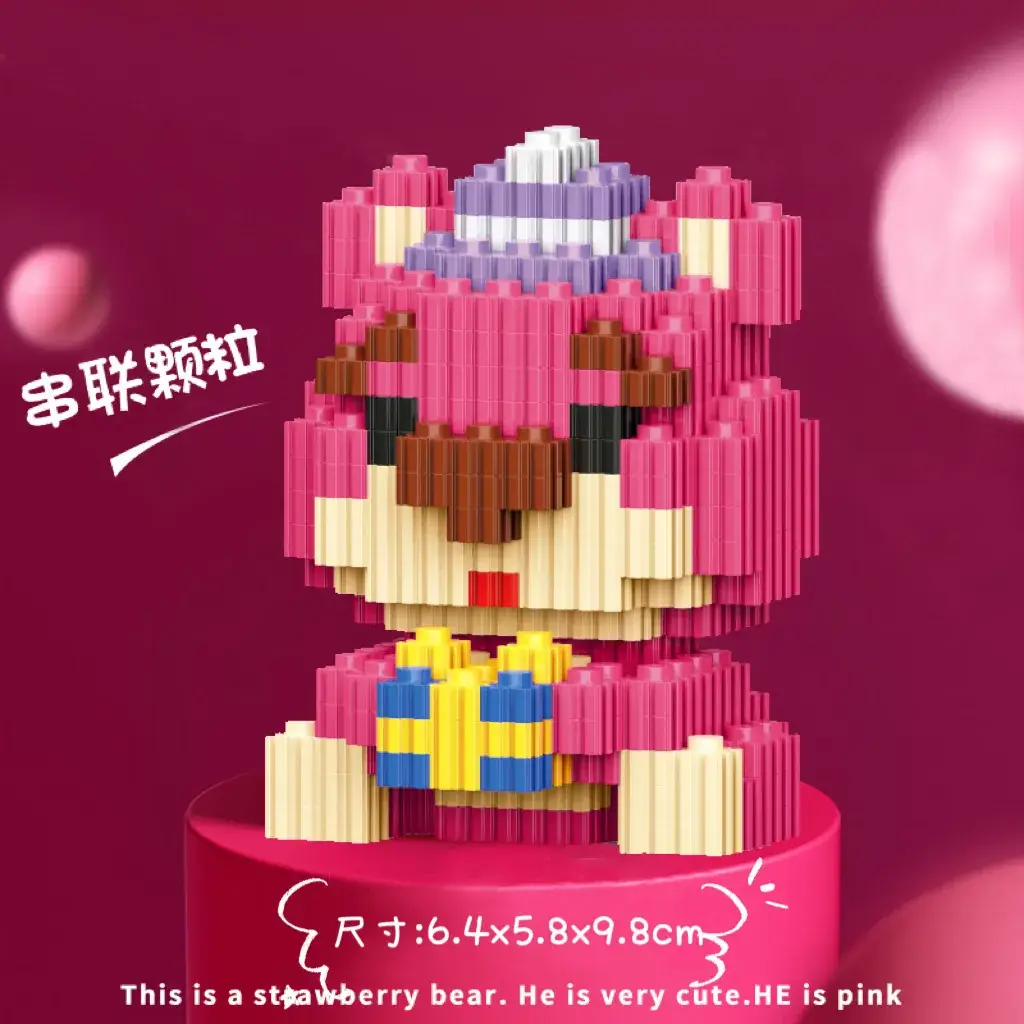 Micro Particle Strawberry Bear Doll 17x8x11cm - Image 9