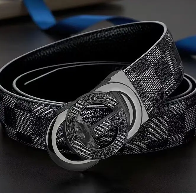 Men's Black Leather Belt with G Logo Buckle - Image 7