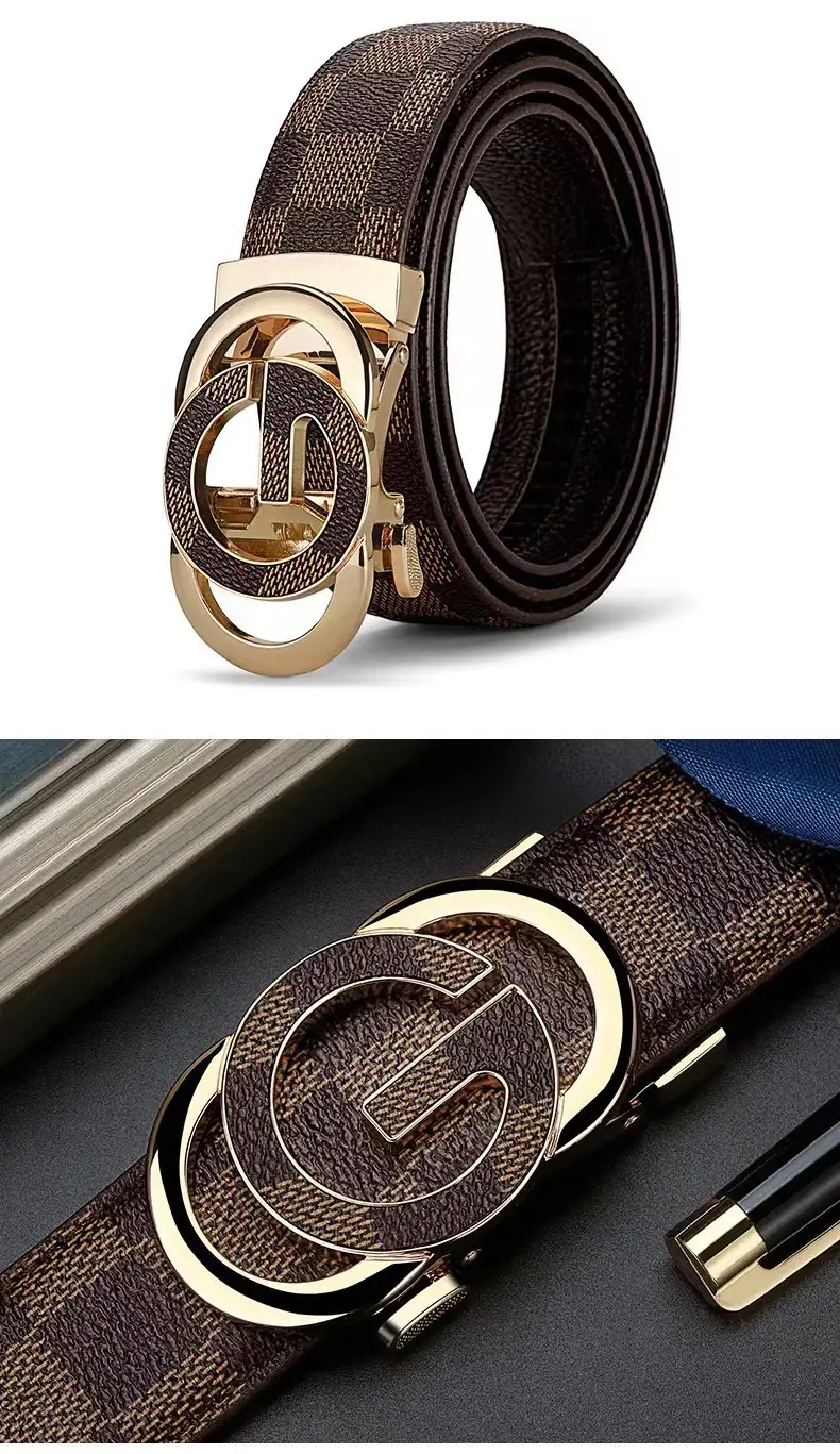 Men's Black Leather Belt with G Logo Buckle β feature 2
