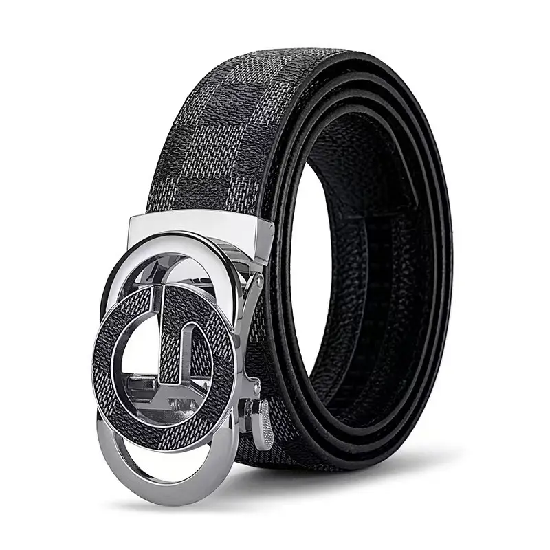 Men's Black Leather Belt with G Logo Buckle - Image 2
